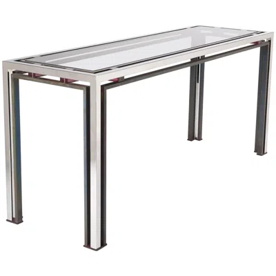 Pre-owned Romeo Rega Mid-century Italian Chrome - Bronze - Bakelite Console Table By  1970s In Gray