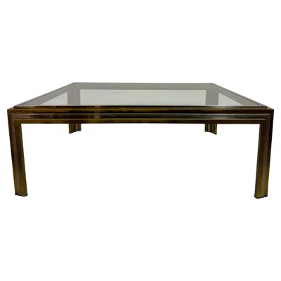 Pre-owned Romeo Rega Mid-century Modern Coffee Table In Chrome And Brass, Italy, Circa 1970s In Black
