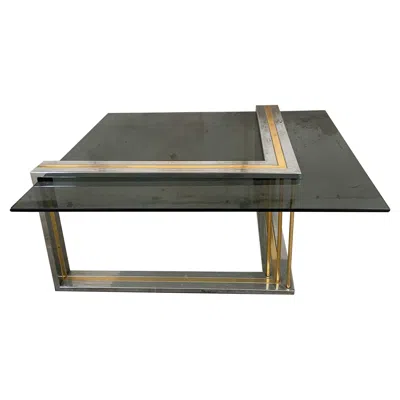 Pre-owned Romeo Rega Mid-century Modern Italian Coffee Or Sofa Table By , 1970s In Gray