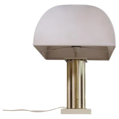 Pre-owned Romeo Rega Mid-century Modern Table Lamp, Brass And Metal, 1966 In Transparent