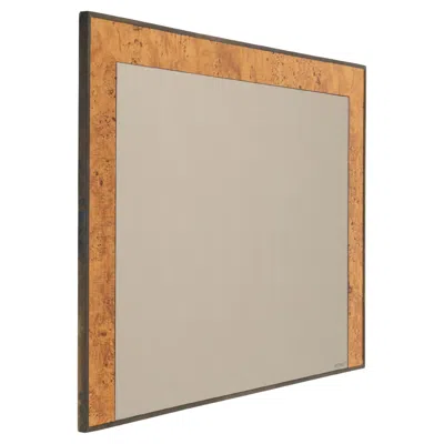 Pre-owned Romeo Rega Midcentury Wall Mirror In Brass And Wood By  For Nazaret, Italy 1970s In Brown