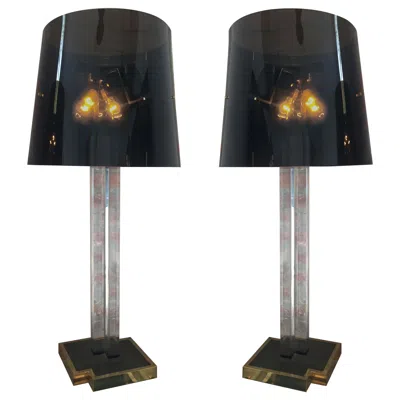 Pre-owned Romeo Rega Pair Italian Floor Lamps By , 1970 In Black