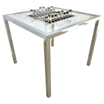Pre-owned Romeo Rega Perspex Chess Table, 1970s Italy In Gray