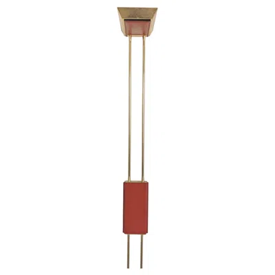 Pre-owned Romeo Rega Postmodern Brass And Saddle Leather Floor Lamp, Italy 1970s In Brown