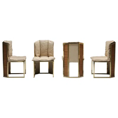 Pre-owned Romeo Rega Regency Dining Chairs By , Italy, 1970s In Brown