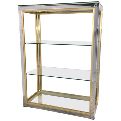 Pre-owned Romeo Rega Renato Zevi Chrome And Brass Small Étagère In Sand