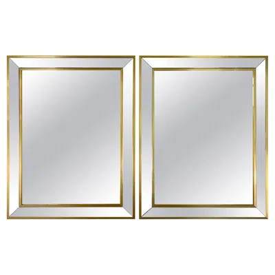 Pre-owned Romeo Rega Renato Zevi Italian Brass And Chrome Mirrors 1970's In Gray