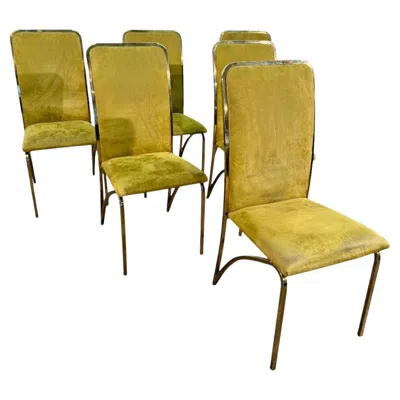 Pre-owned Romeo Rega Set Of Six Dining Chairs, Attributed To , Italy, 1970s In Brown