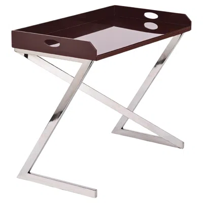 Pre-owned Romeo Rega Signed  Console Or Desk In Chrome And Brown Plexiglass, Italy 1970s