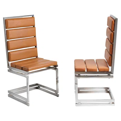 Pre-owned Romeo Rega Six Italian Dining Chairs By , 1970s In Brown