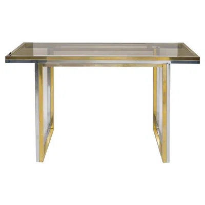 Pre-owned Romeo Rega Style Chrome And Brass Console In Brown
