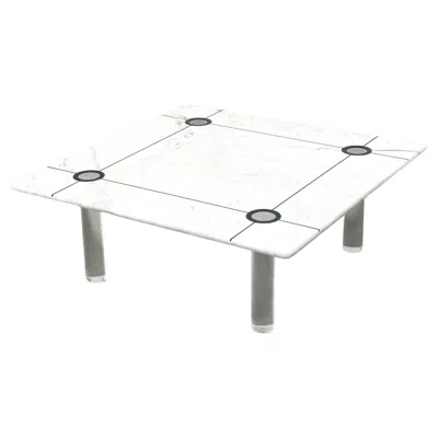 Pre-owned Romeo Rega Style White And Black Marble Coffee Table