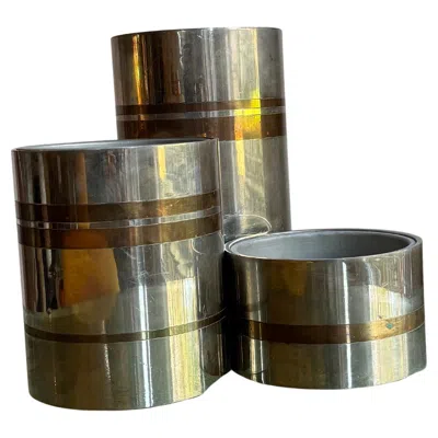 Pre-owned Romeo Rega Triple Nickel And Brass Planter In Style Of , Italy, 1970s In Black