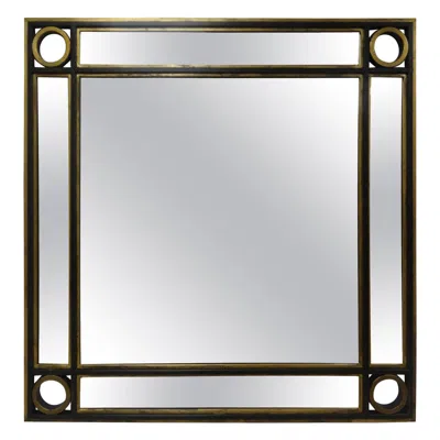 Pre-owned Romeo Rega Vintage Italian Mid Century Square Iron Mirror In Gray