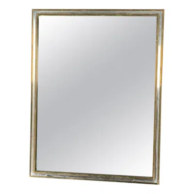 Pre-owned Romeo Rega , Vintage Mirror With Double Brass Frame And Chrome. Italy 1970s In Gray