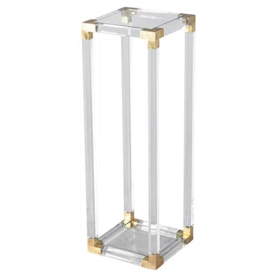 Pre-owned Romeo Rega Vintage  Acrylic And Brass Pedestal Stand In Gray