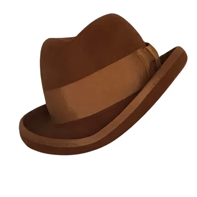 Romer Millinery Men's Neutrals / Brown Tommy Wool Felt Fedora In Spice