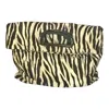 Romer Millinery Women's Black / Neutrals Morphy Moldable Foldable Clutch Bag In Zebra Velvet