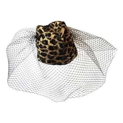 Romer Millinery Women's Black / Neutrals Morphy Moldable Velvet Reversible Pill Box Hat With Veil
