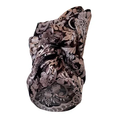 Romer Millinery Women's Black / Pink / Purple Twisturban Turban In Black Tulle & Pink Lace