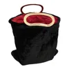 Romer Millinery Women's Black / Red Morphy Moldable Clutch Bag Black Velvet & Gold Handles