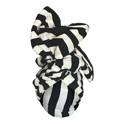 Romer Millinery Women's Black / White Twisturban Turban In Black & White Cabana Stripe