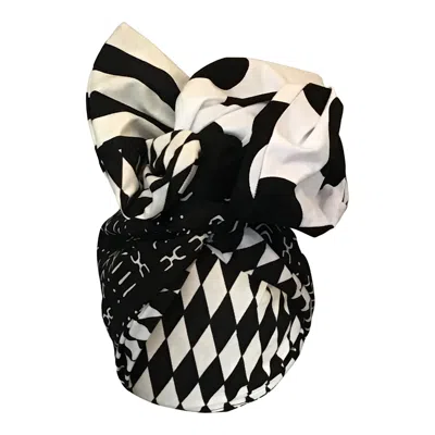 Romer Millinery Women's Black / White Twisturban Turban In Black & White Graphic Mix One Of A Kind