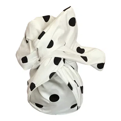Romer Millinery Women's Black / White Twisturban Turban White With Black Dots