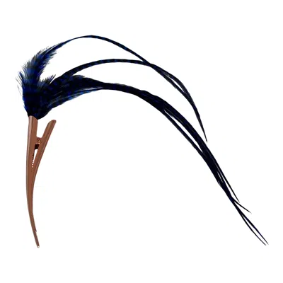 Romer Millinery Women's Blue Feather Clip For Hats, Hair, Turbans & Lapel Xl Royal
