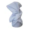 Romer Millinery Women's Blue / White Twisturban Turban In Baby Blue & White Seersucker Cotton