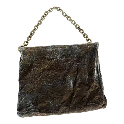 Romer Millinery Women's Brown / Gold Morphy Moldable Small Velvet Clutch Bag With Chain Handle In Multi