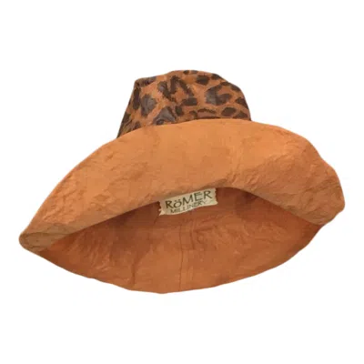 Romer Millinery Women's Brown Vegan Suede "morphy" Fedora Hat In Leopard
