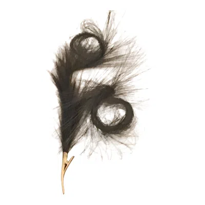 Romer Millinery Women's Faux Feather Clip For Hair, Hats, & Turbans Blue, Curled