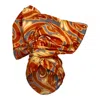 Romer Millinery Women's Gold / Blue Twisturban Turban Art Nouveau Pattern Cotton In Multi