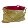 Romer Millinery Women's Gold / Green Morphy Metallic Gold Three Way Handle Bag