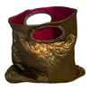 Romer Millinery Women's Gold / Pink / Purple Morphy Moldable Clutch Bag In Gold Metallic Linen