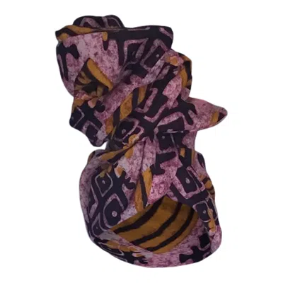 Romer Millinery Women's Gold / Pink / Purple Twisturban Turban In Rose Batik Print In Multi