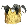 Romer Millinery Women's Gold / Silver Morphy Moldable Crown In Gold & Silver Silk Shantung In Gold/silver