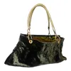 Romer Millinery Women's Green / Brown Morphy Moldable 3 Way Handle Bag In Silk/ Rayon Velvet Deep Olive In Multi