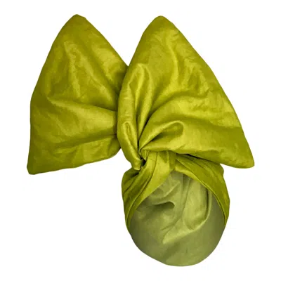 Romer Millinery Women's Green Twisturban Turban In Kiwi Linen