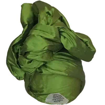 Romer Millinery Women's Green Twisturban Turban In Olive Silk Shantung