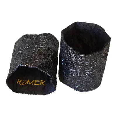 Romer Millinery Women's Morphy Moldable Black Sequin & Silk Cuffs Set Of Two