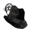 Romer Millinery Women's Murphy Moldable Trilby Black Velvet With Faux Feather Clip