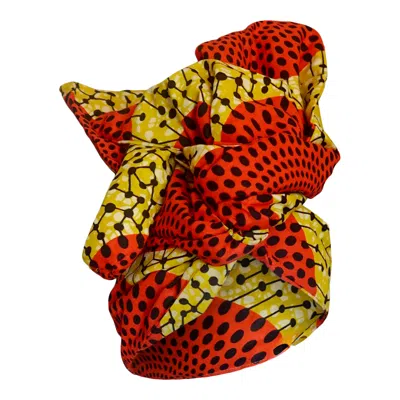 Romer Millinery Women's Orange / Yellow Twisturban Turban In Yellow With Orange Bursts In Multi