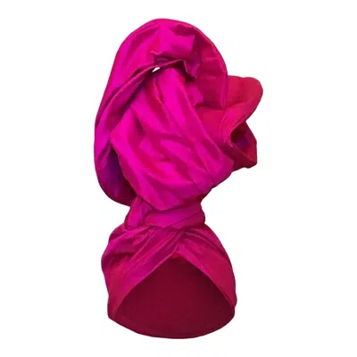 Romer Millinery Women's Pink / Purple Twisturban Turban In Xl Crescent Silk Peretti Pink