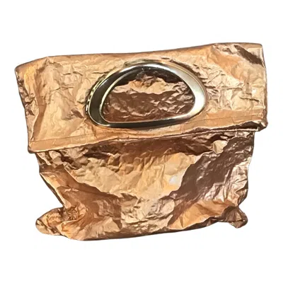 Romer Millinery Women's Rose Gold Morphy Moldable Clutch Bag In Copper Metallic Linen, One Of A Kind