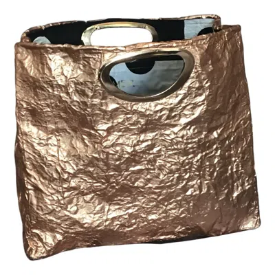 Romer Millinery Women's Rose Gold Morphy Moldable Large Handle Bag In Copper Linen