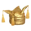 Romer Millinery Women's Royal Toque Puffer Crown In Gold With Tassels