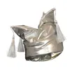 Romer Millinery Women's Royal Toque Puffer Crown In Silver With Tassels