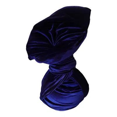 Romer Millinery Women's Twisturban Turban Cobalt Blue Velvet